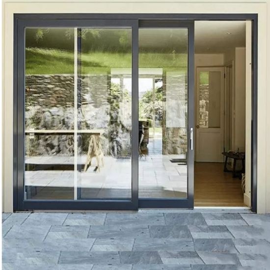 Large aluminium sliding door installation